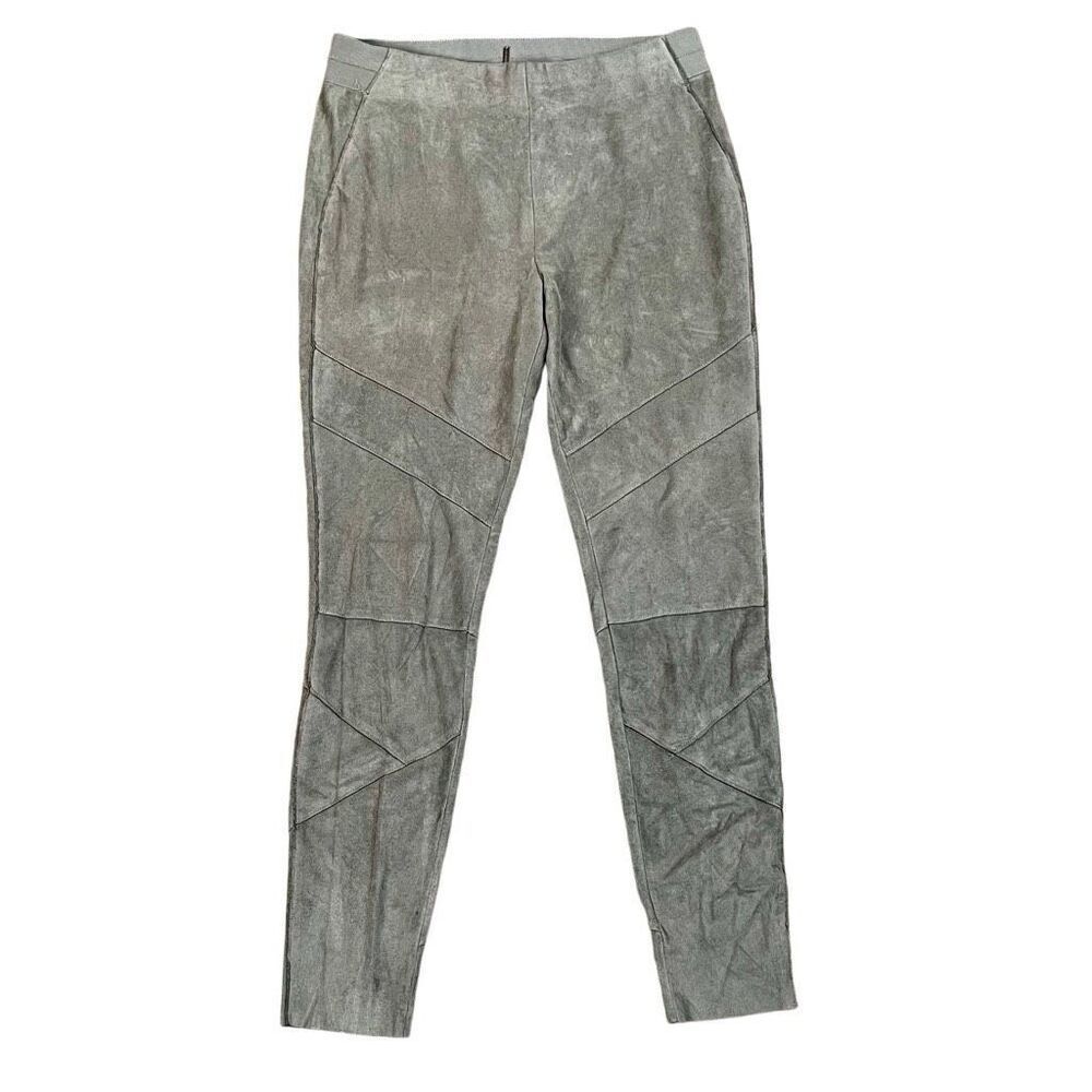 Elie Tahari Gray Skinny Suede Pants Medium
